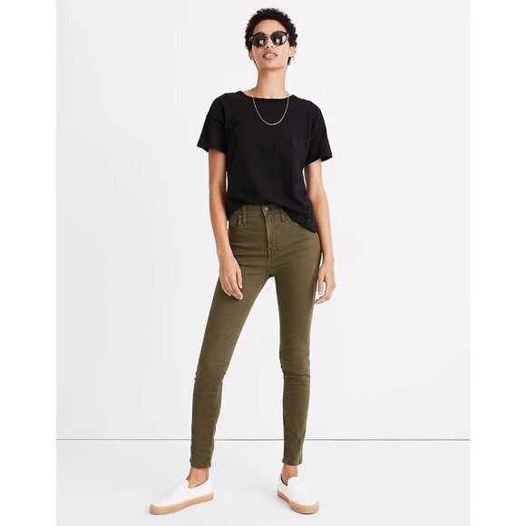 Madewell Whisper Cotton Rib-Crewneck Tee in True Black XXSmall Womens as-is - Picture 1 of 9